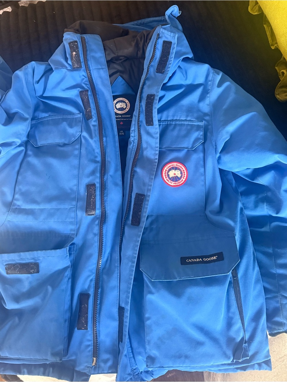 Canada Goose Bright Blue Boys Down Jacket with Hood LG(14-16)